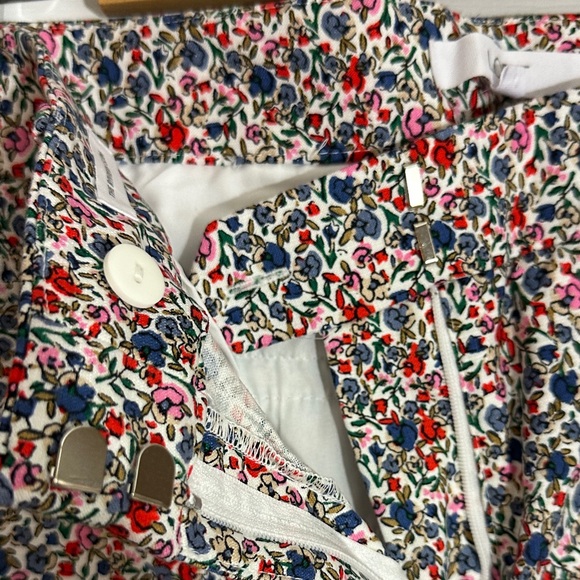 LOFT Straight Leg Floral Print Pants - Red, Blue, White, Pink - Picture 4 of 10